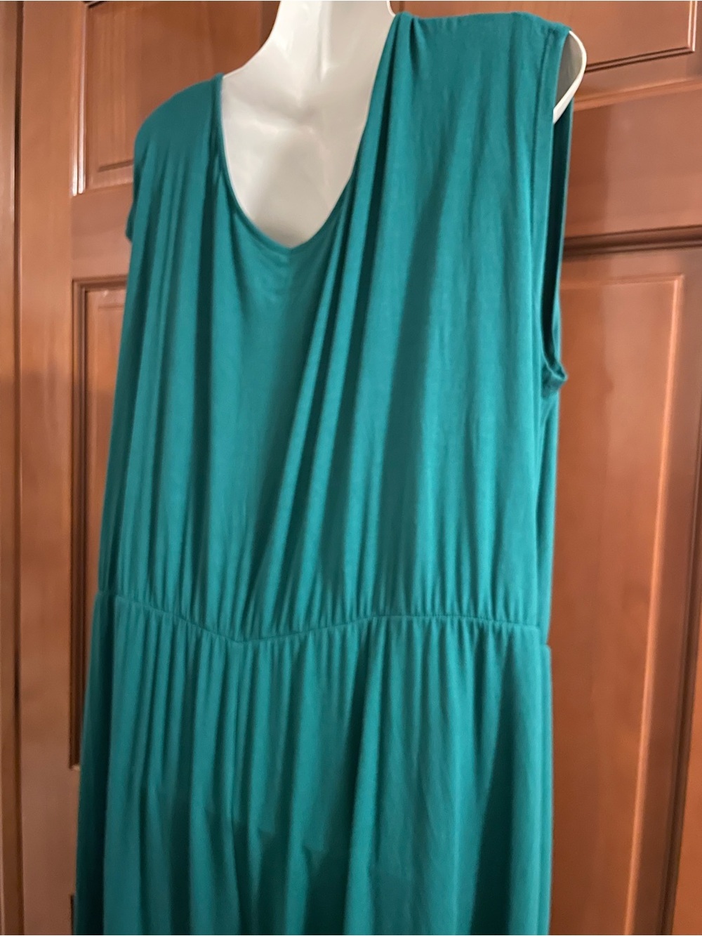 Ava & Viv Teal Green Wrap Jumpsuit - Picture 3 of 6
